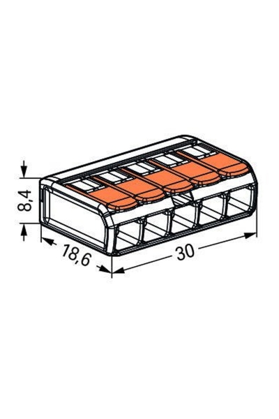 Wago - Wago 221-415 25 Adet 5x4mm2 Buat ve Çok Amaçlı Klemens Wago 221-415 25 Adet 5x4mm2 Buat ve Çok Amaçlı Klemens - Thumbnail