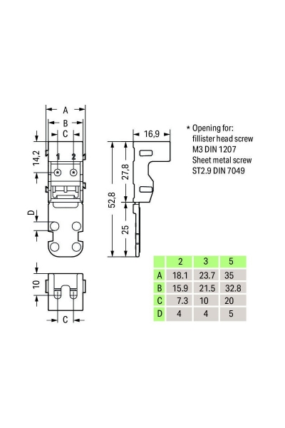 Wago 221-502 10 Adet Beyaz 2 İletkenli Konnektör Taşıyıcı Modül - Thumbnail