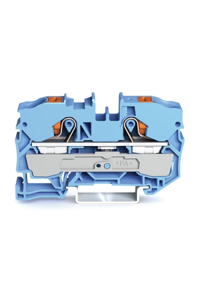 Wago - Wago 2210-1204 25 Adet 16mm2 Mavi 2 İletkenli Basma Butonlu Ray Klemens