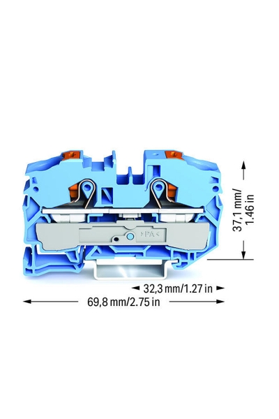 Wago 2216-1204 20 Adet 25mm2 Mavi 2 İletkenli Basma Butonlu Klemens - Thumbnail