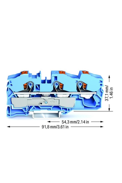 Wago 2216-1304 20 Adet 25mm2 Mavi 3 iletkenli Basma Butonlu Klemens - Thumbnail