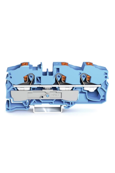 Wago - Wago 2216-1304 20 Adet 25mm2 Mavi 3 iletkenli Basma Butonlu Klemens