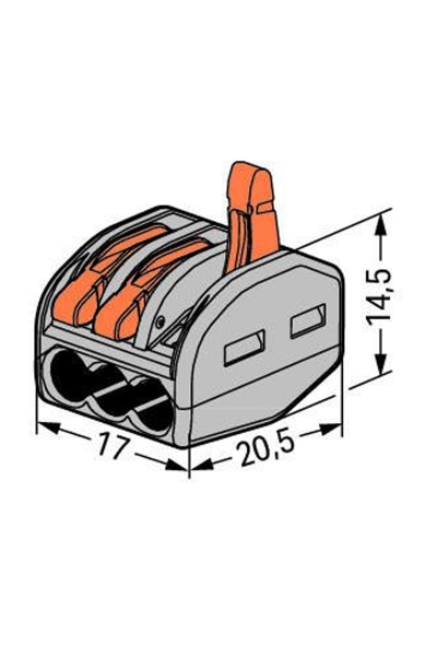 Wago 222-413 50 Adet 3x2.5mm2 Buat ve Çok Amaçlı Klemens - Thumbnail