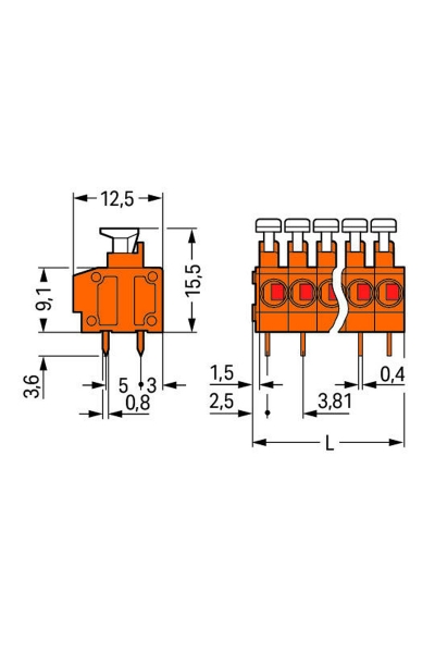 Wago 235-103 90 Adet 1.5mm2 Butonlu 3 Kutuplu Modüler Klemens - Thumbnail