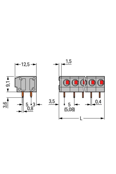 Wago 235-403 70 Adet 2.5mm2 3 Kutuplu Modüler Klemens - Thumbnail