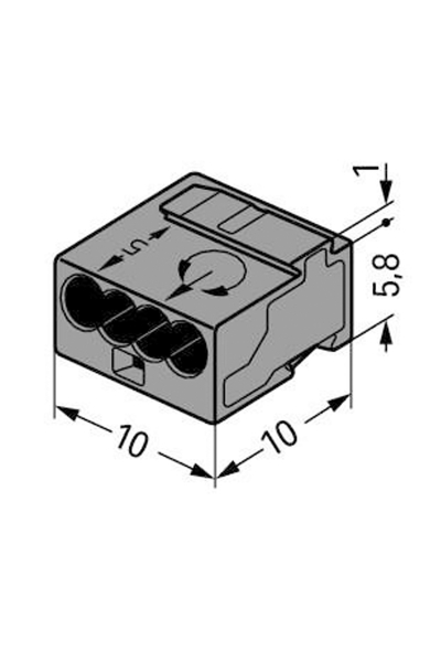 Wago 243-204 100 Adet 4x0.8mm2 Koyu Gri Konnektör - Thumbnail