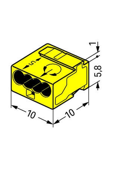 Wago 243-504 100 Adet 4x0.8mm2 Sarı Konnektör - Thumbnail