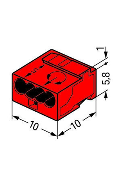 Wago 243-804 100 Adet 4x0 8mm2 Kırmızı Konnektör - Thumbnail