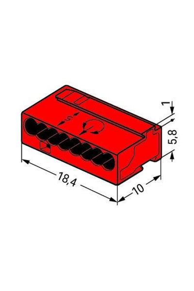 Wago - Wago 243-808 50 Adet 8x0.8mm2 Kırmızı Konnektör Wago 243-808 50 Adet 8x0.8mm2 Kırmızı Konnektör - Thumbnail