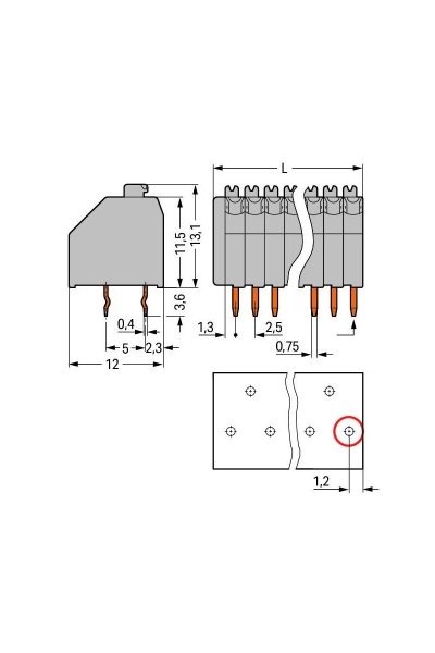 Wago 250-404 100 Adet 2.5mm Basma Düğmeli 1 İletkenli 4 Kutuplu PCB Klemens - Thumbnail