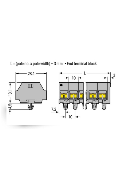 Wago 261-252 100 Adet 2.5mm2 Gri Snap in 2 Kutup 4 İletkenli Mini Klemens Dizisi - Thumbnail