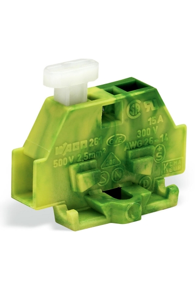 Wago 261-307/331-000 50 Adet 2.5mm2 Sarı Yeşil Flanşlı 2 İletkenli Mini Klemens - Thumbnail