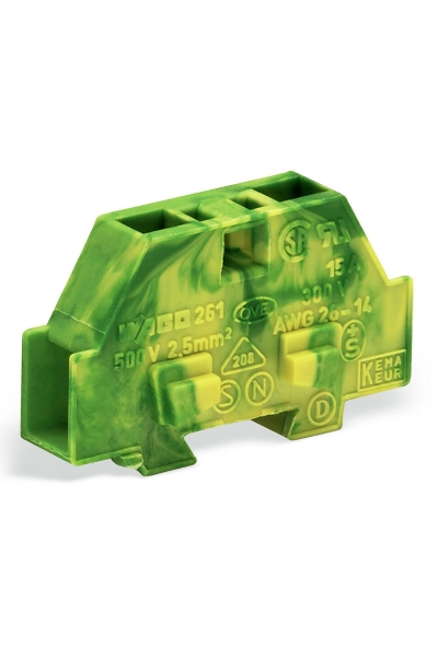 Wago 261-327 50 Adet 2.5mm2 Sarı Yeşil Snap in Sonlandırma 2 İletkenli Mini Klemens - Thumbnail