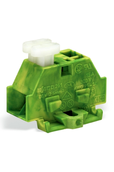 Wago 261-337/332-000 50 Adet 2.5mm2 Sarı Yeşil Flanşlı 4 İletkenli Mini Klemens - Thumbnail
