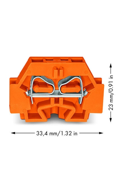 Wago 262-306 2 50 Adet 4mm2 Turuncu Flanşlı 2 İletkenli Mini Klemens - Thumbnail