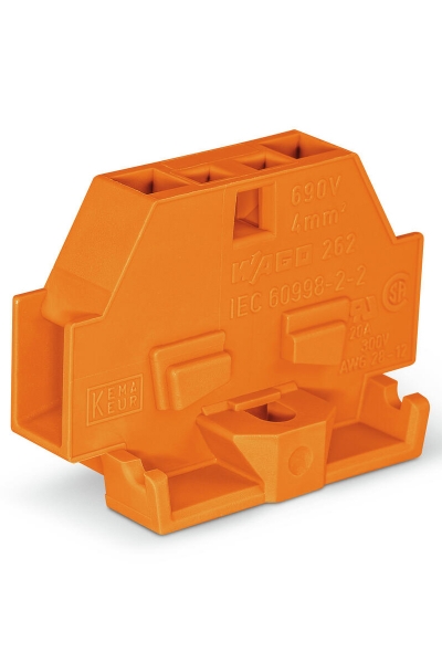 Wago 262-306 2 50 Adet 4mm2 Turuncu Flanşlı 2 İletkenli Mini Klemens - Thumbnail