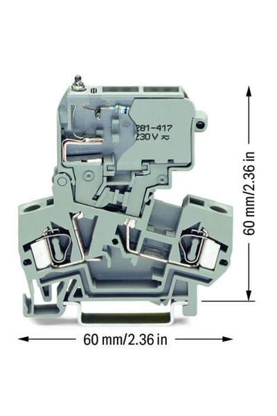 Wago 281-611/281-417 50 Adet 4mm2 Neon Göstergeli 220V Sigortalı Klemens - Thumbnail