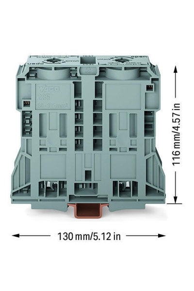 Wago 285-1185 5 Adet 25-185mm2 Gri 353A 2 İletkenli Yüksek Akım Klemensi - Thumbnail