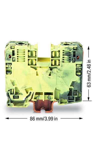Wago 285-131 15 Adet 6-35mm2 Sarı Yeşil 2 İletkenli Yüksek Akım Klemensi - Thumbnail
