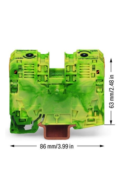 Wago 285-137 15 Adet 6-35mm2 Sarı Yeşil 2 İletkenli Yüksek Akım Klemensi - Thumbnail