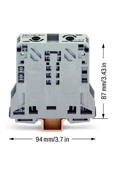 Wago 285-150 5 Adet 50-70mm2 Gri 150A 2 İletkenli Yüksek Akım Klemensi - Thumbnail