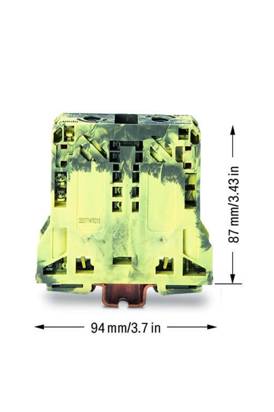 Wago 285-151 5 Adet 50-70mm2 Sarı Yeşil 2 İletkenli Yüksek Akım Topraklama Klemensi - Thumbnail