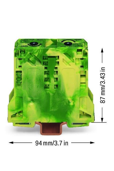 Wago 285-157 5 Adet 50-70mm2 Sarı Yeşil 2 İletkenli Yüksek Akım Topraklama Klemensi - Thumbnail
