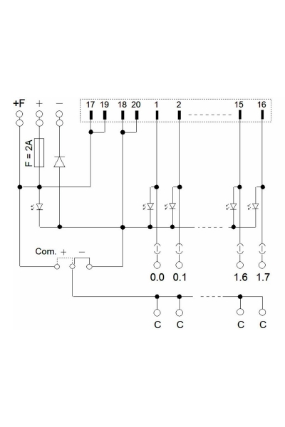 Wago 704-2044 2 Kablolu 16 Kanallı Ledli Bıçaklı Ayırıcılı Arabirim - Thumbnail