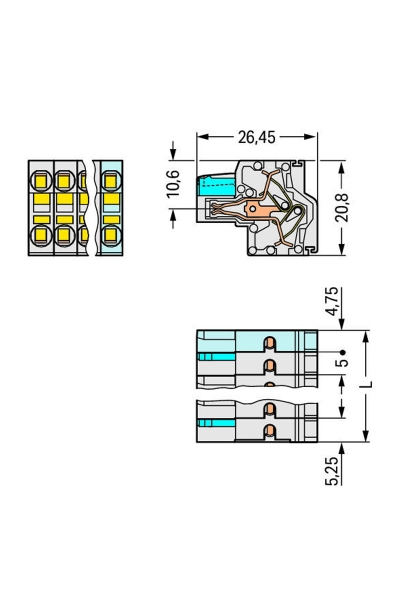 Wago 721-2105/026-000 50 Adet 2.5mm2 2 İletkenli MCS 5li Dişi Konnektör - Thumbnail