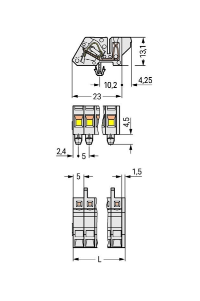 Wago 721-306/008-000 25 Adet 2.5mm2 Açılı Snap in MCS 6lı Dişi Konnektör - Thumbnail