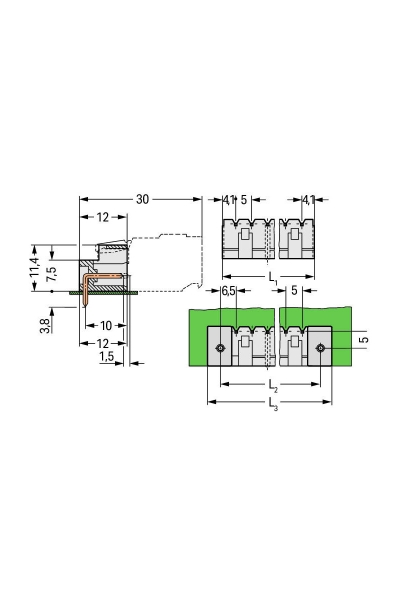 Wago 721-466/001-000 100 Adet 6 Kutuplu 90 Derece MCS Header Konnektör - Thumbnail