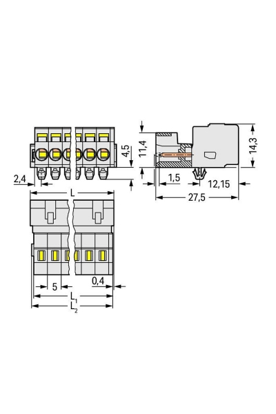 Wago 721-602/018-000 100 Adet 2.5mm2 Snap in MCS 2li Erkek Konnektör - Thumbnail