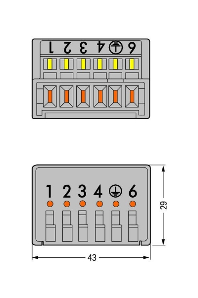 Wago 730-116 50 Adet Gri 6 Kutuplu Fiş - Thumbnail
