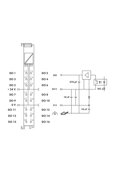Wago 750-1504 24V DC 16 Kanal Dijital Çıkış Modülü - Thumbnail