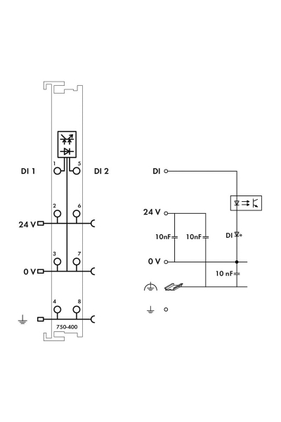 Wago 750-400 24V DC 2 Kanal Dijital Giriş Modülü - Thumbnail