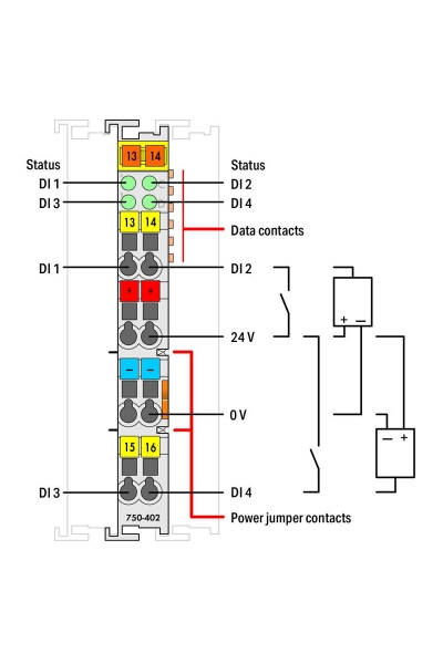 Wago 750-402 24 V DC 4 Kanal Dijital Giriş Modülü - Thumbnail