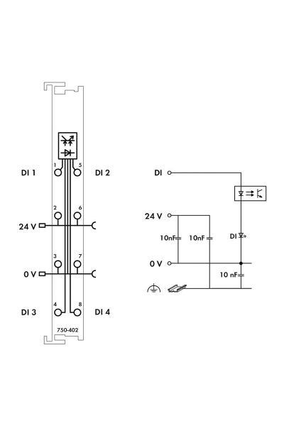 Wago 750-402 24 V DC 4 Kanal Dijital Giriş Modülü - Thumbnail