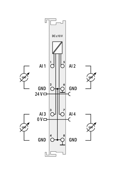 Wago 750-457 10V DC Tek Uçlu 4 Kanal Analog Giriş Modülü - Thumbnail