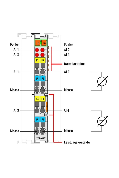 Wago 750-459 0-10V DC Tek Uçlu 4 Kanal Analog Giriş Modülü - Thumbnail