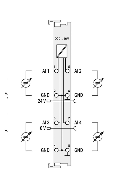 Wago 750-459 0-10V DC Tek Uçlu 4 Kanal Analog Giriş Modülü - Thumbnail