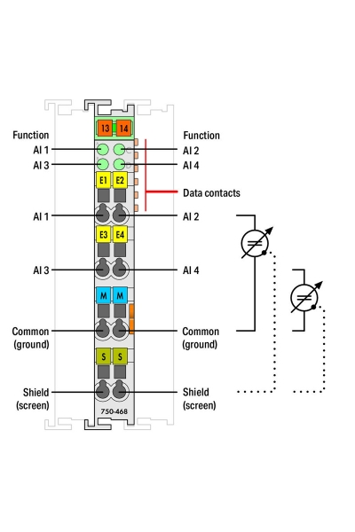 Wago 750-468 0-10V DC Tek Uçlu 4 Kanal Analog Giriş Modülü - Thumbnail