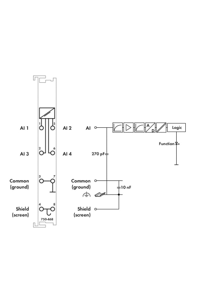 Wago 750-468 0-10V DC Tek Uçlu 4 Kanal Analog Giriş Modülü - Thumbnail