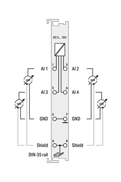 Wago 750-468 0-10V DC Tek Uçlu 4 Kanal Analog Giriş Modülü - Thumbnail