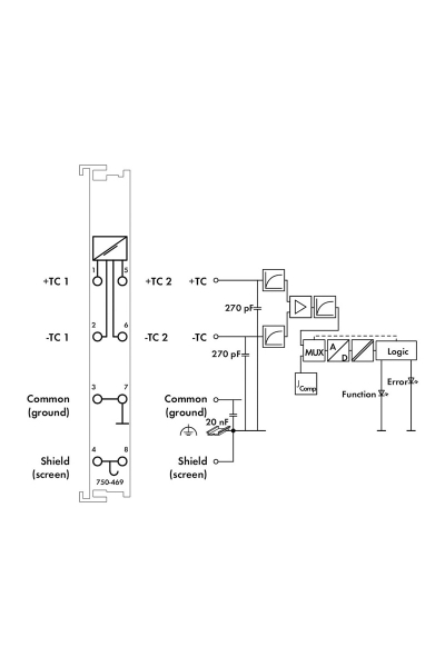 Wago 750-469 Termokupl K Tipi Diagnostikli 2 Kanal Analog Giriş Modülü - Thumbnail