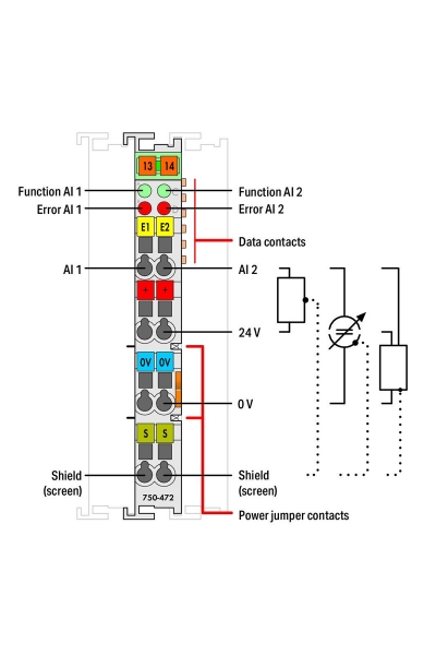 Wago 750-472 0-20 mA Tek Uçlu 16 Bit 2 Kanal Analog Giriş Modülü - Thumbnail