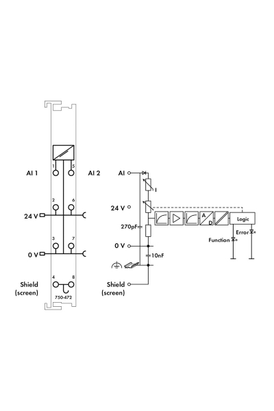 Wago 750-472 0-20 mA Tek Uçlu 16 Bit 2 Kanal Analog Giriş Modülü - Thumbnail