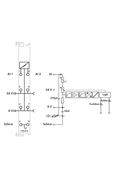 Wago 750-474 4-20 mA Tek Uçlu 16 Bit 2 Kanal Analog Giriş Modülü - Thumbnail