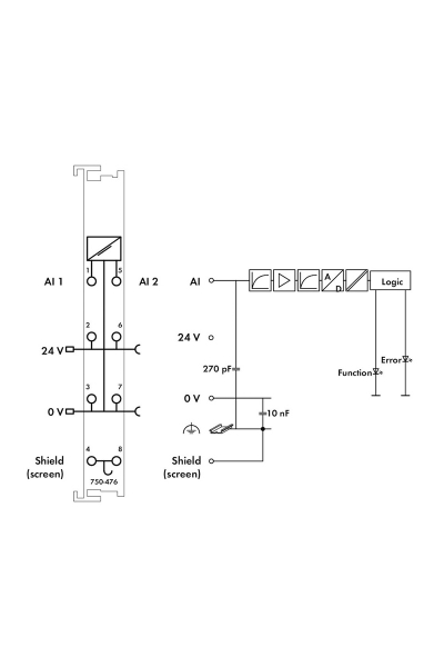 Wago 750-476 10V DC Tek Uçlu 16 Bit 2 Kanal Analog Giriş Modülü - Thumbnail