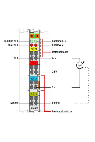 Wago 750-478 0-10V DC Tek Uçlu 16 Bit 2 Kanal Analog Giriş Modülü - Thumbnail