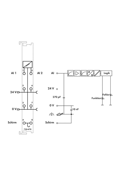 Wago 750-478 0-10V DC Tek Uçlu 16 Bit 2 Kanal Analog Giriş Modülü - Thumbnail